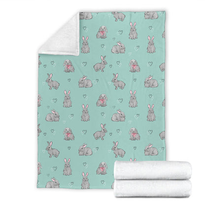 Bunny Pattern Print Design 02 Premium Blanket