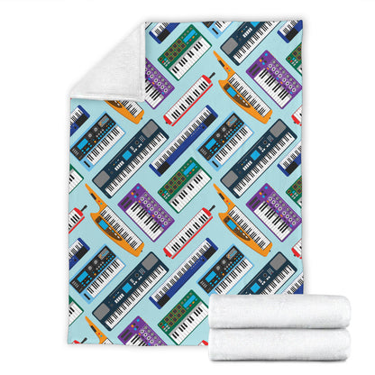 Synthesizer Pattern Print Design 02 Premium Blanket