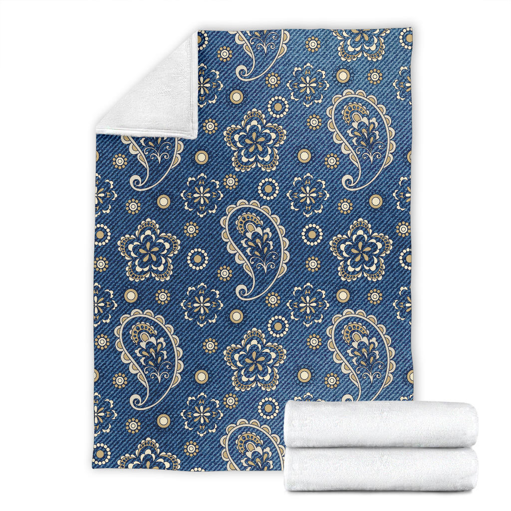 Jean Paisley Pattern Print Design 01 Premium Blanket
