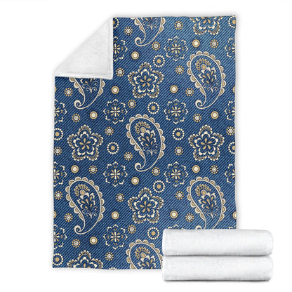 Jean Paisley Pattern Print Design 01 Premium Blanket