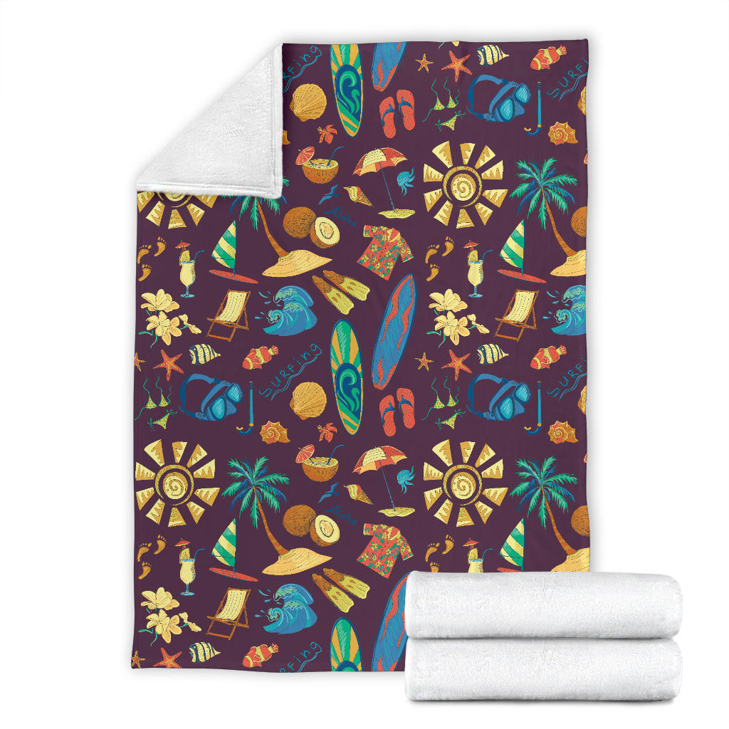 Aloha Hawaii Pattern Print Design 01 Premium Blanket