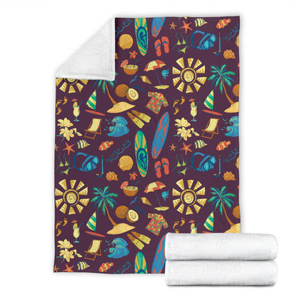 Aloha Hawaii Pattern Print Design 01 Premium Blanket