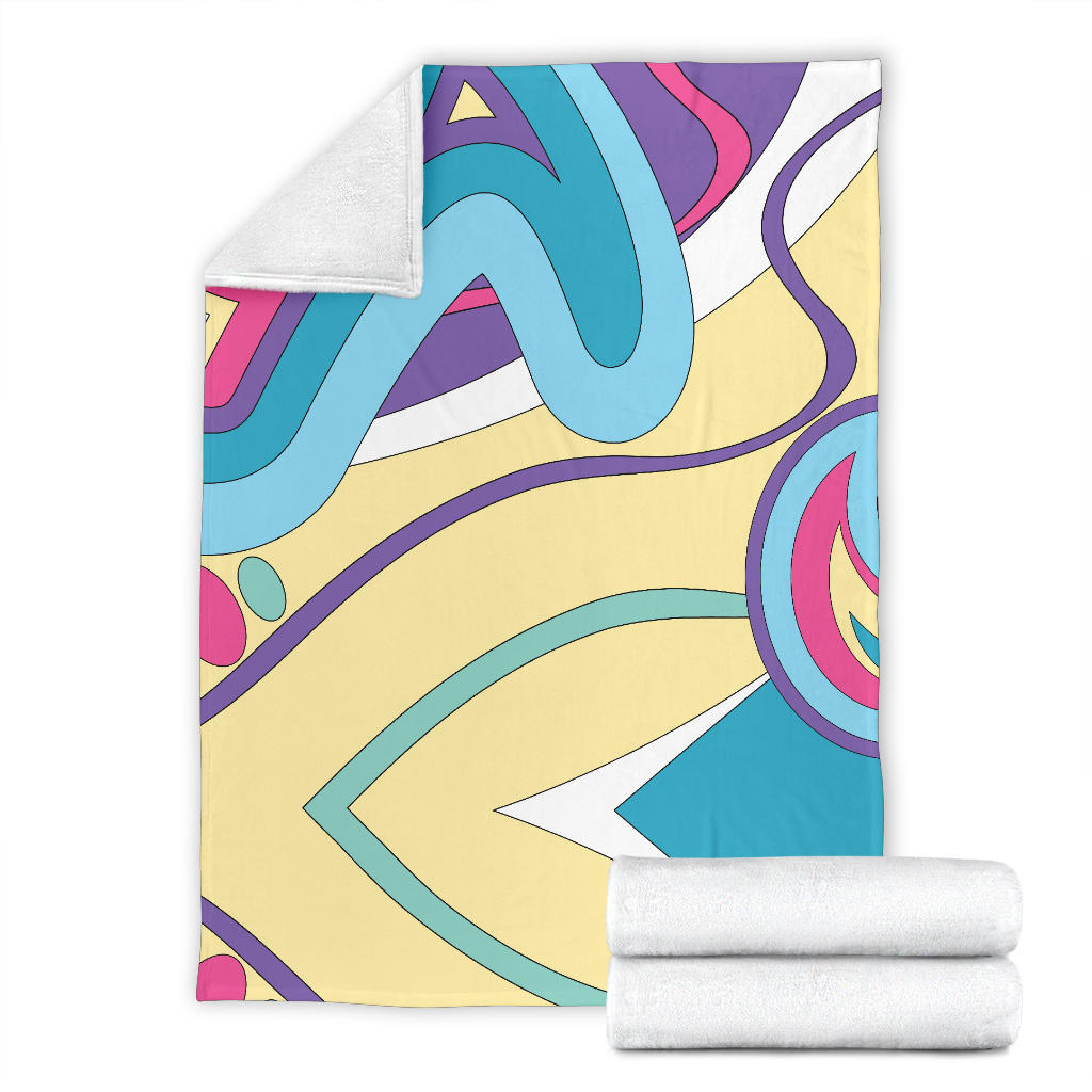 Funky Retro Pattern Print Design A01 Premium Blanket