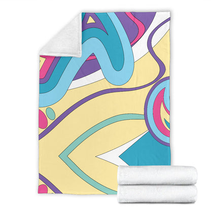 Funky Retro Pattern Print Design A01 Premium Blanket