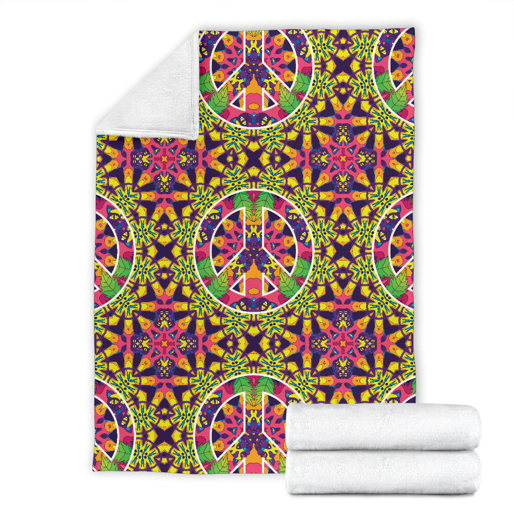 Peace Sign Pattern Print Design A04 Premium Blanket