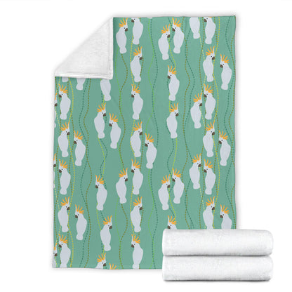 Cockatoo Pattern Print Design 01 Premium Blanket