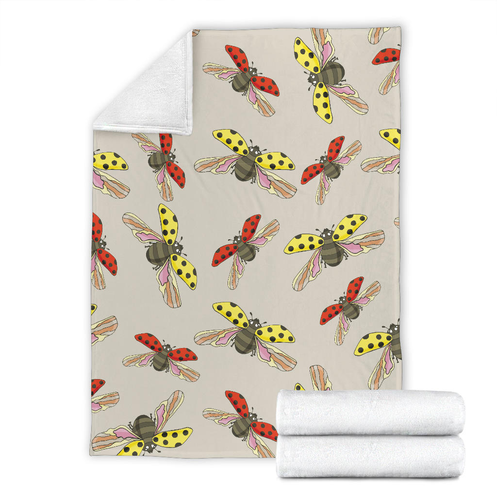 Ladybug Pattern Print Design 04 Premium Blanket