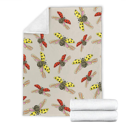 Ladybug Pattern Print Design 04 Premium Blanket