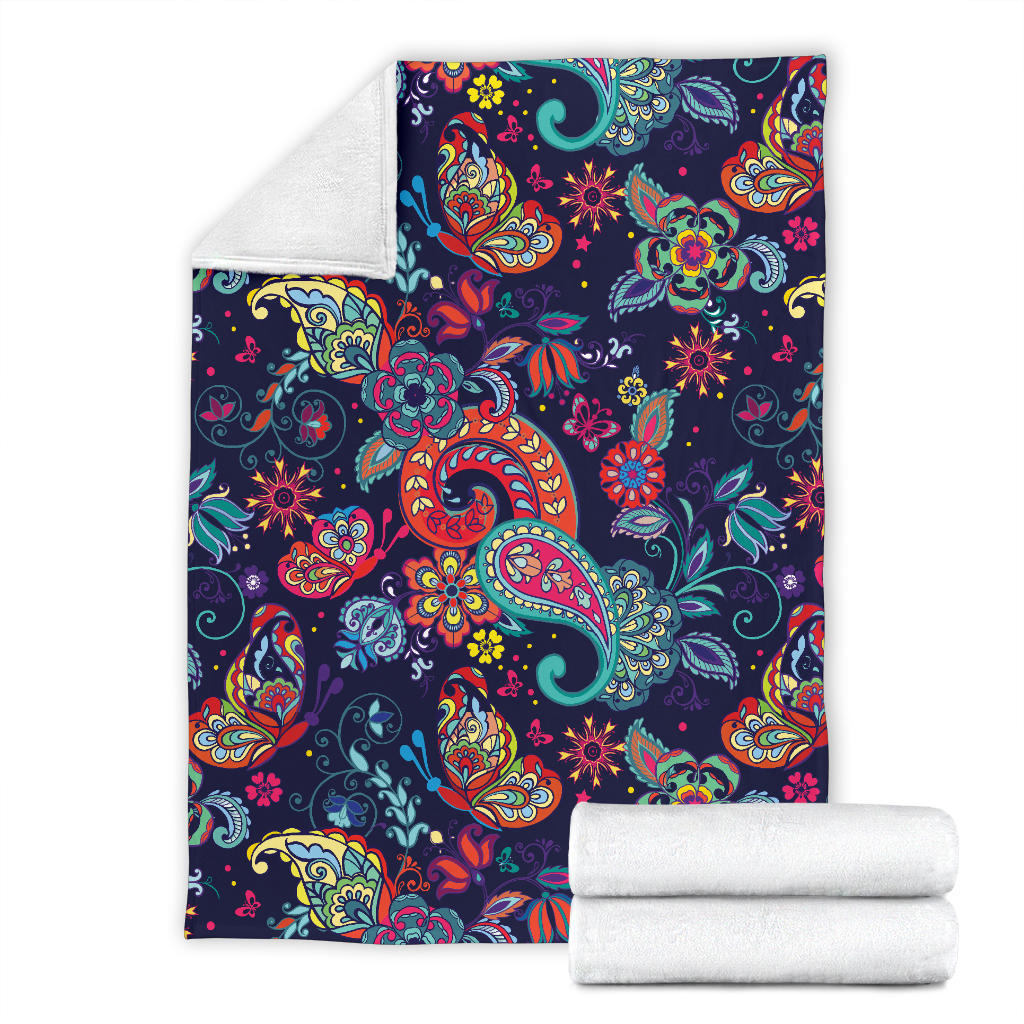 Paisley Boho Pattern Print Design A06 Premium Blanket