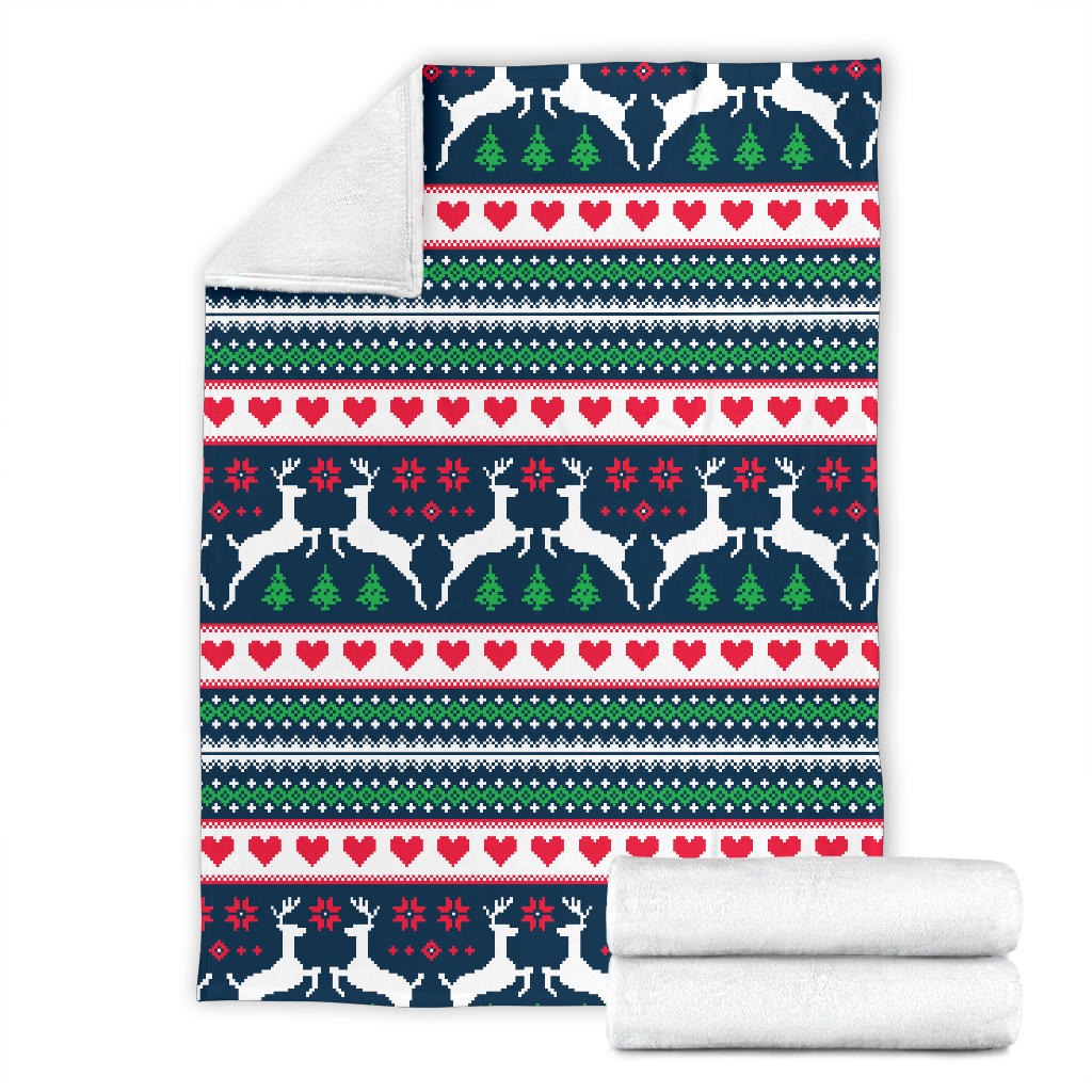 Reindeer Pattern Print Design 03 Premium Blanket
