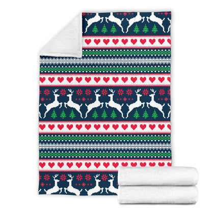 Reindeer Pattern Print Design 03 Premium Blanket