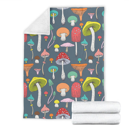 Mushroom Pattern Print Design A03 Premium Blanket