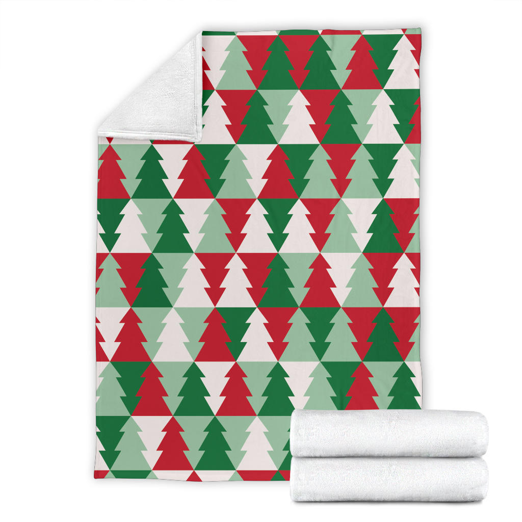 Christmas Tree Pattern Print Design 01 Premium Blanket