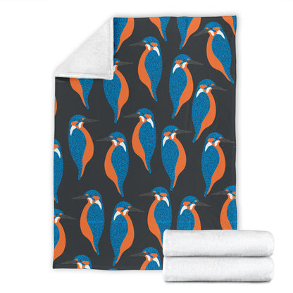 Kingfisher Pattern Print Design 03 Premium Blanket