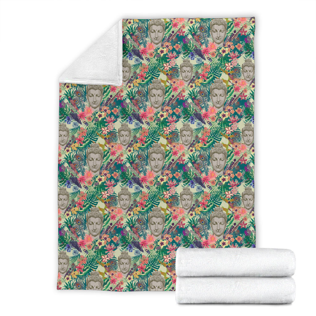 Buddha Pattern Print Design 08 Premium Blanket