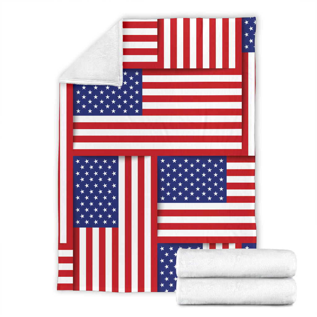 Patriotic US Flag Pattern Print Design A01 Premium Blanket
