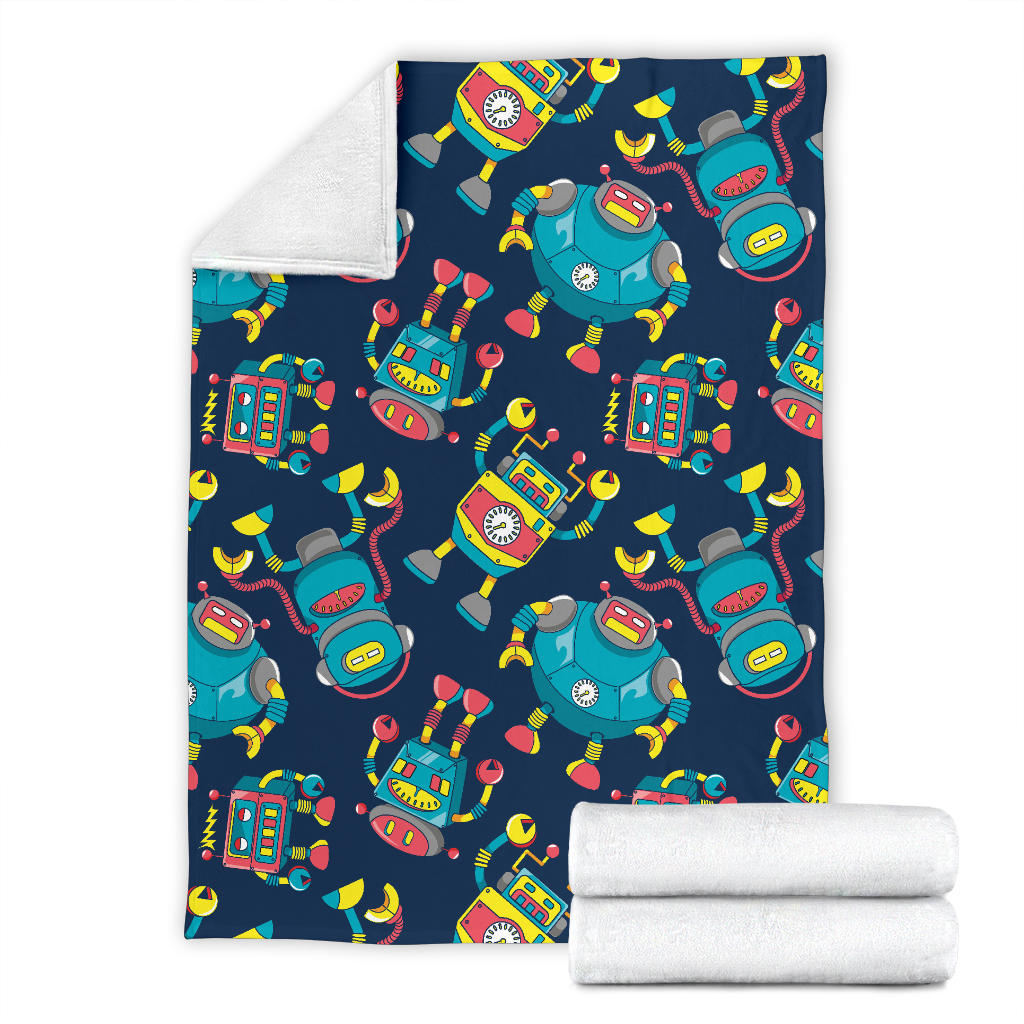 Robot Pattern Print Design A05 Premium Blanket
