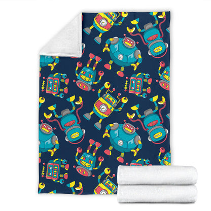 Robot Pattern Print Design A05 Premium Blanket