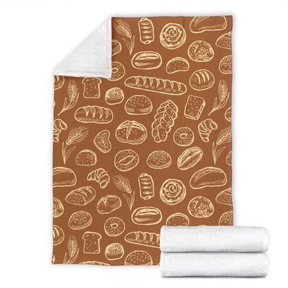 Bread Pattern Print Design 03 Premium Blanket
