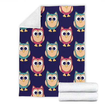 Owl Pattern Print Design A06 Premium Blanket