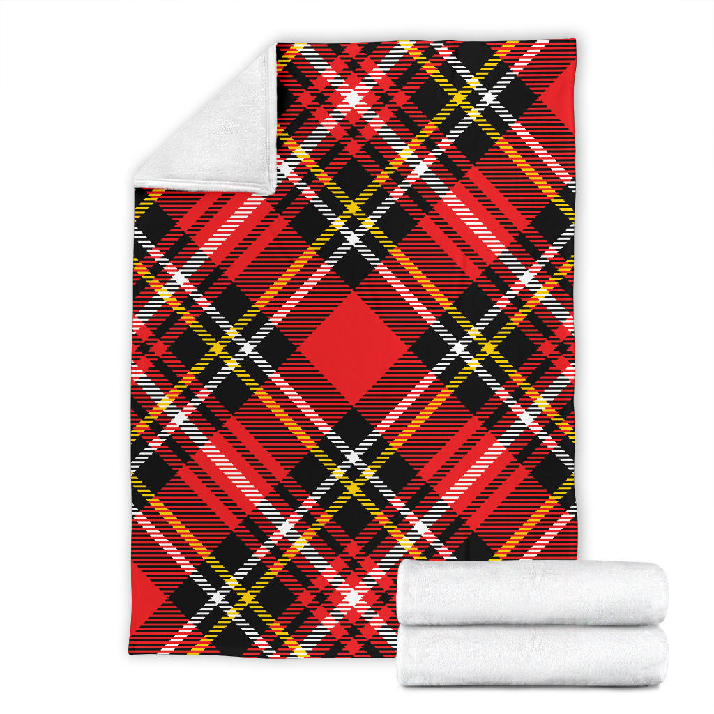 Plaid Red Pattern Print Design A03 Premium Blanket