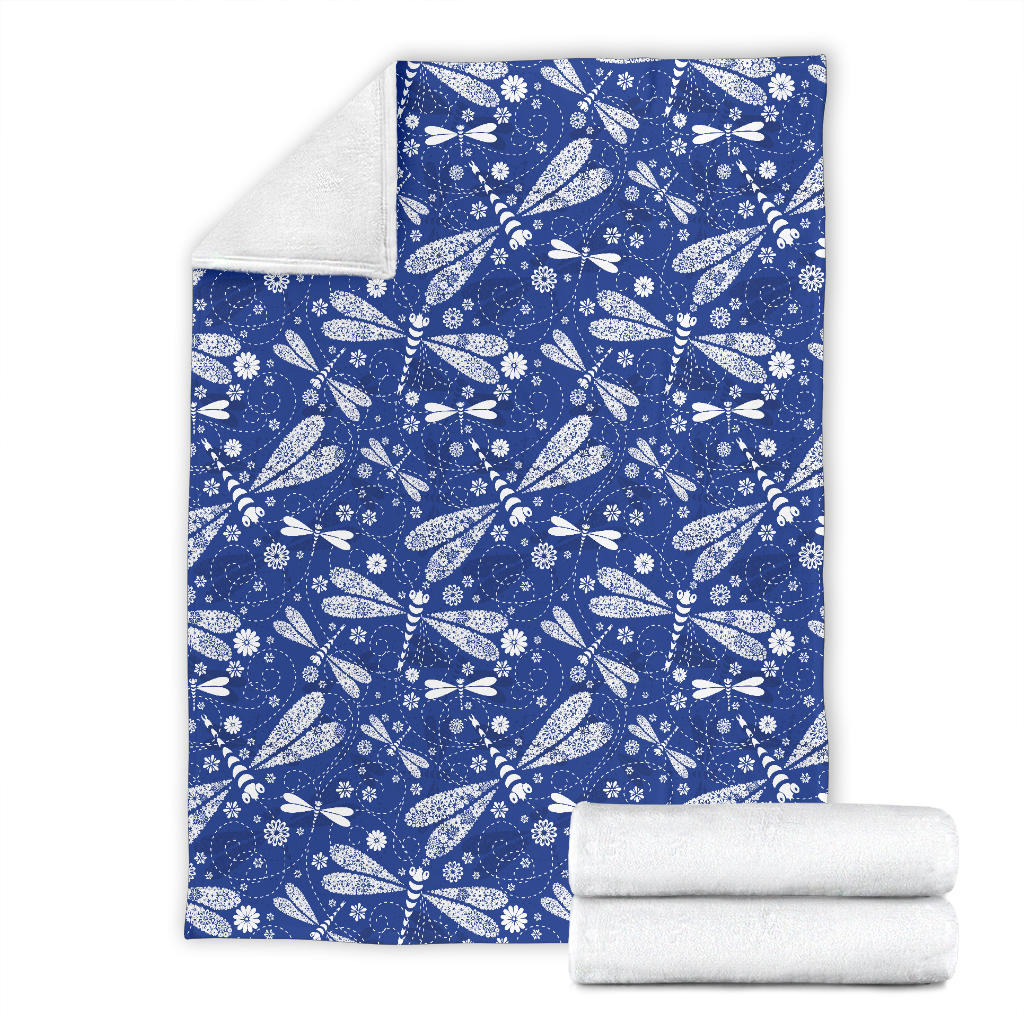 Dragonfly Pattern Print Design 03 Premium Blanket