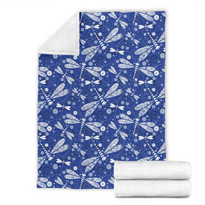 Dragonfly Pattern Print Design 03 Premium Blanket