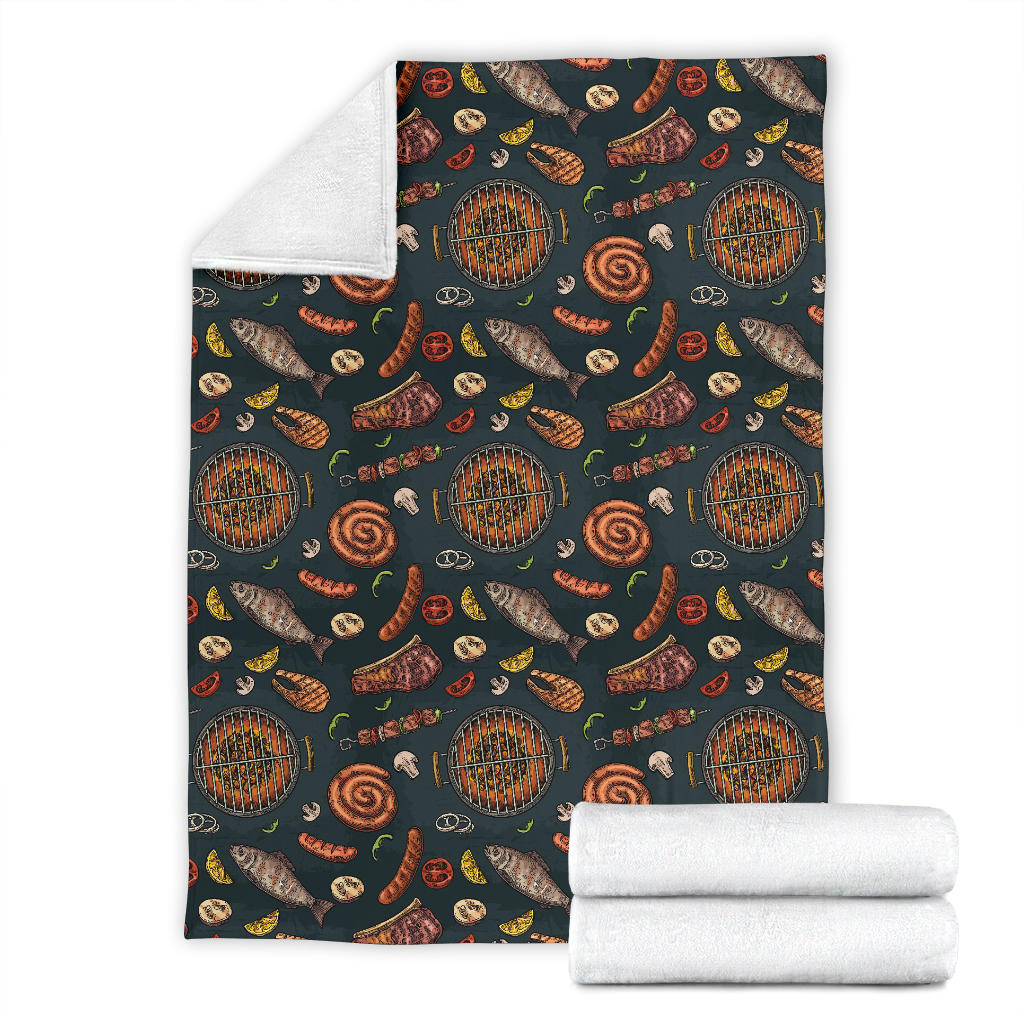 Barbecue Pattern Print Design 02 Premium Blanket