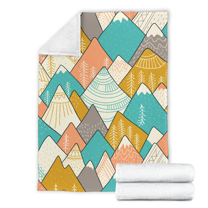 Mountain Pattern Print Design 02 Premium Blanket