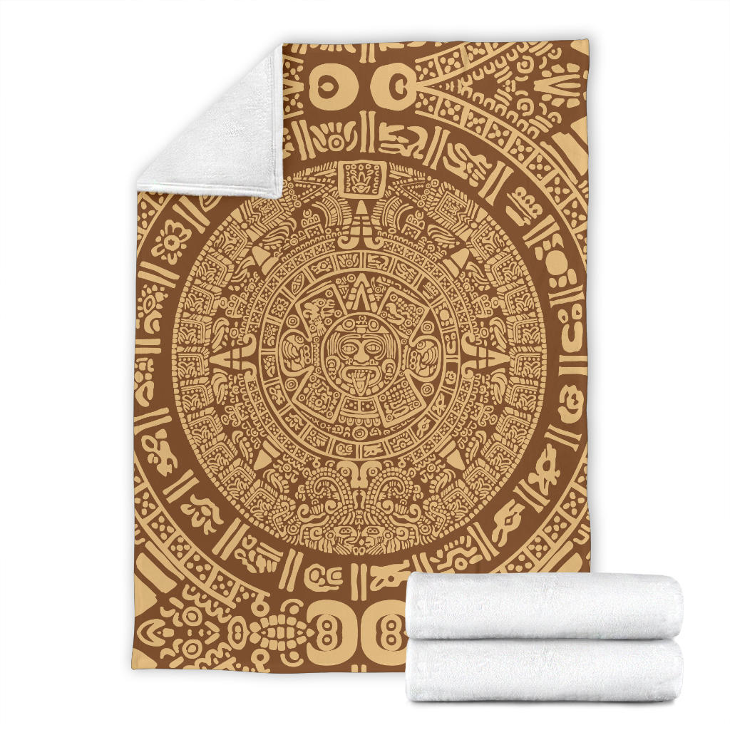 Mayan Pattern Print Design 01 Premium Blanket