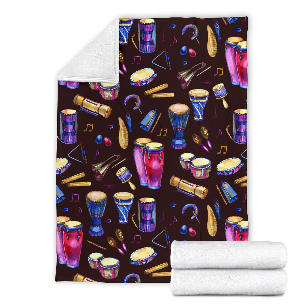 Percussion Neon Pattern Print Design 04 Premium Blanket
