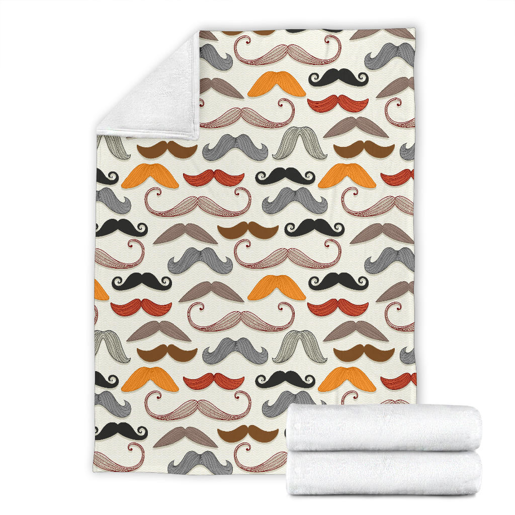 Mustache Pattern Print Design A02 Premium Blanket