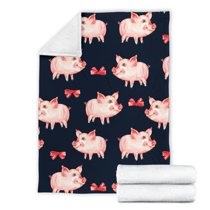 Pig Cute Pattern Print Design 02 Premium Blanket