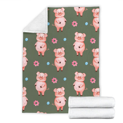 Pig Pattern Print Design 03 Premium Blanket