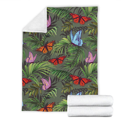 Monarch Butterfly Pattern Print Design 04 Premium Blanket