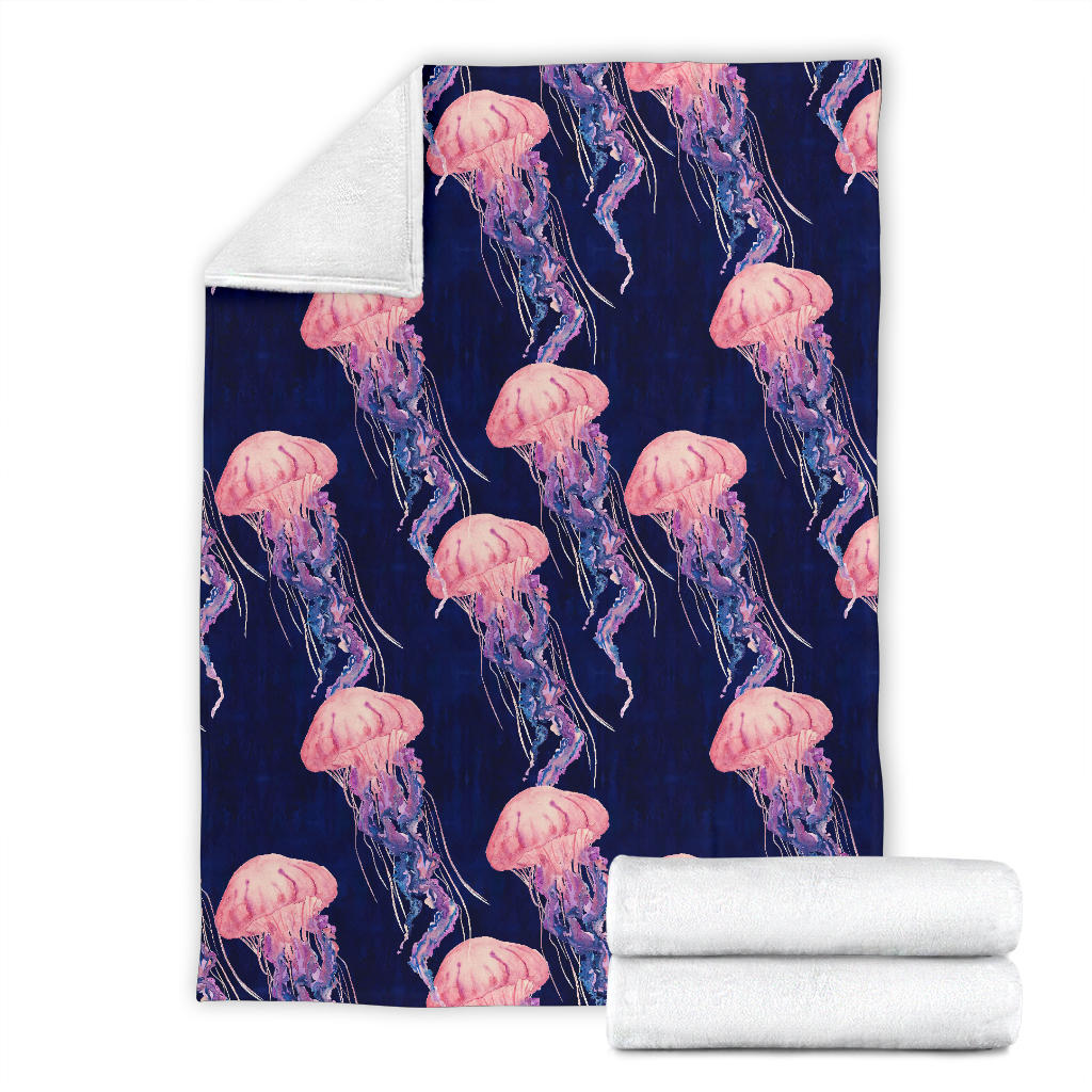 Jellyfish Pattern Print Design 03 Premium Blanket