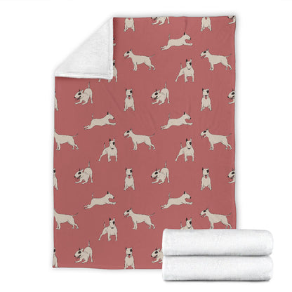 Bull Terriers Pattern Print Design 09 Premium Blanket