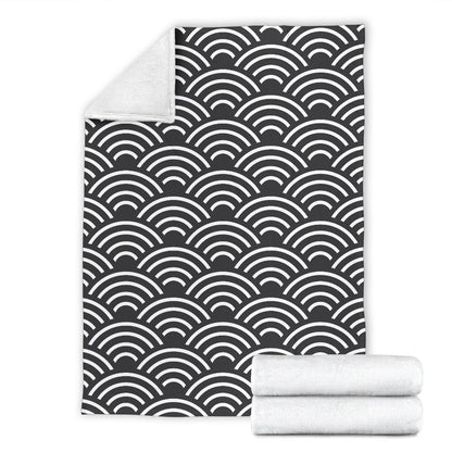 Scales Black White Pattern Print Design 03 Premium Blanket