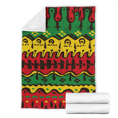 Rasta Pattern Print Design A01 Premium Blanket
