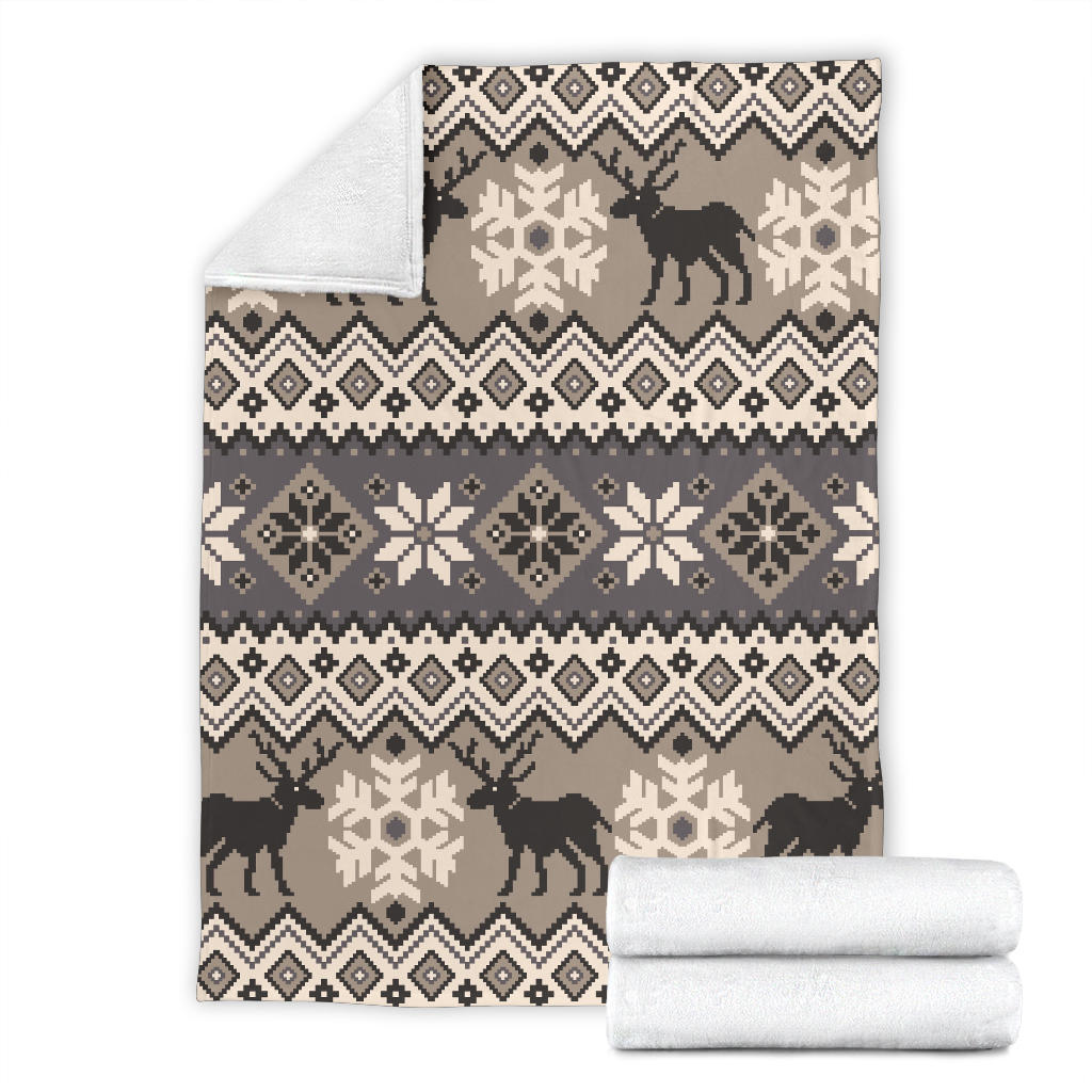 Nordic Pattern Print Design A01 Premium Blanket