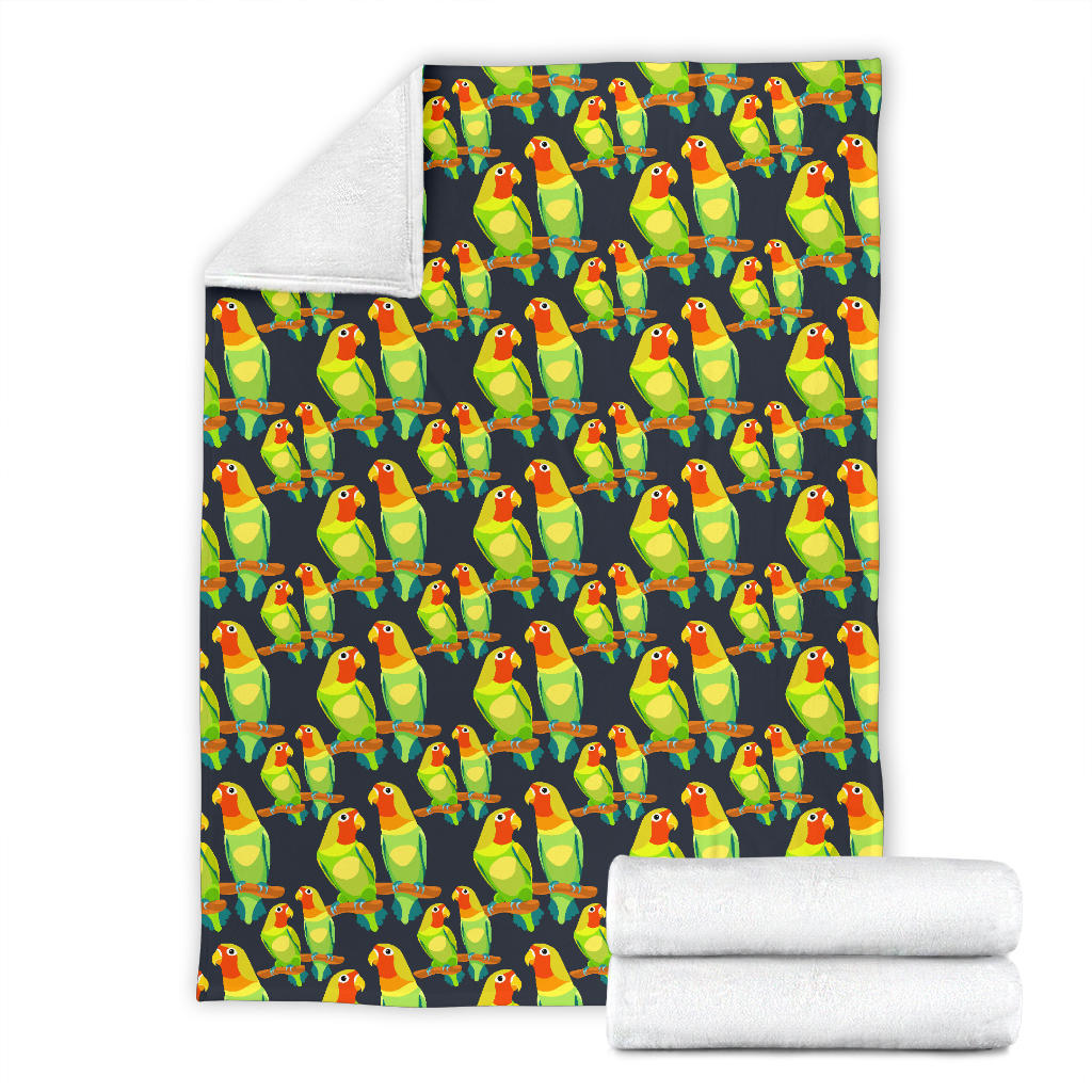 Lovebird Pattern Print Design 01 Premium Blanket