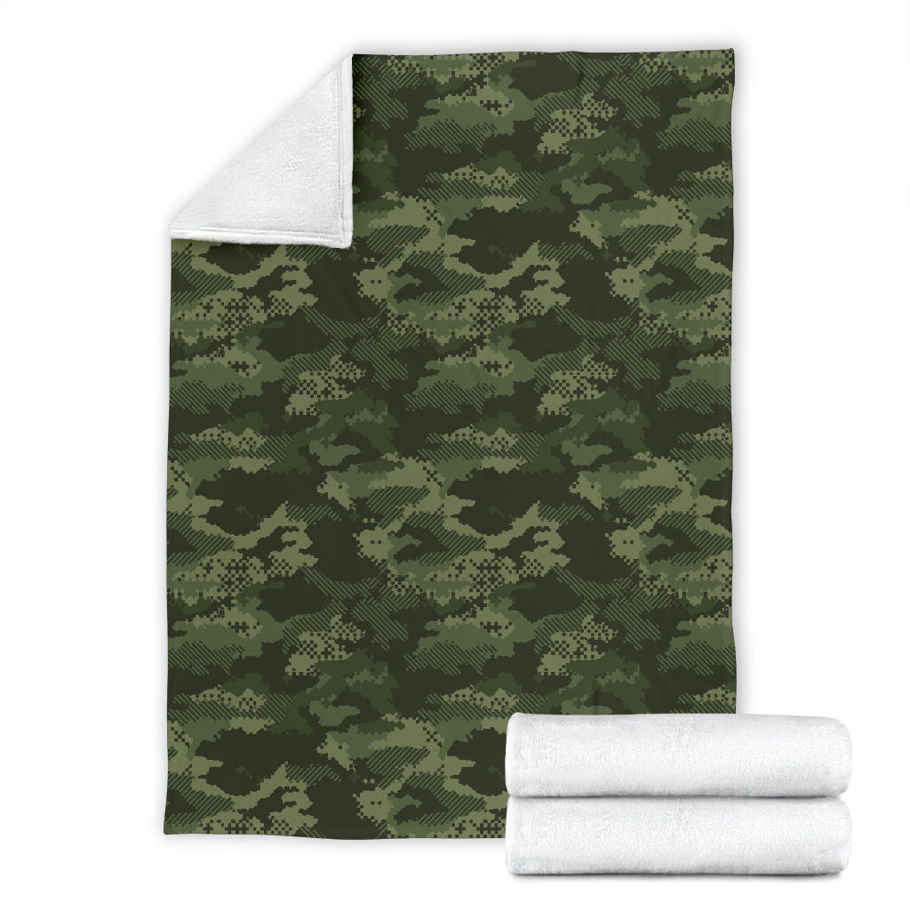 Army Camouflage Pattern Print Design 02 Premium Blanket