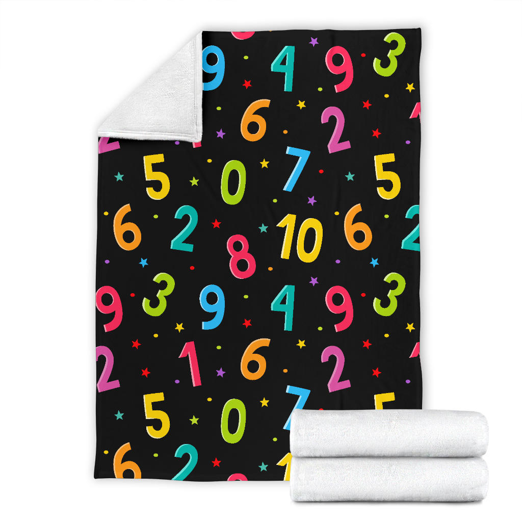 Number Pattern Print Design A04 Premium Blanket