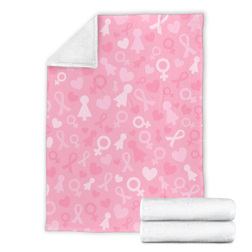 Breast cancer Pattern Print Design 01 Premium Blanket