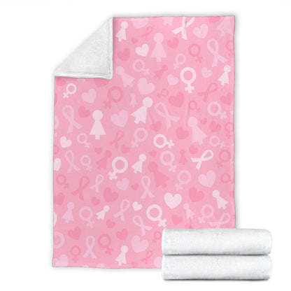 Breast cancer Pattern Print Design 01 Premium Blanket