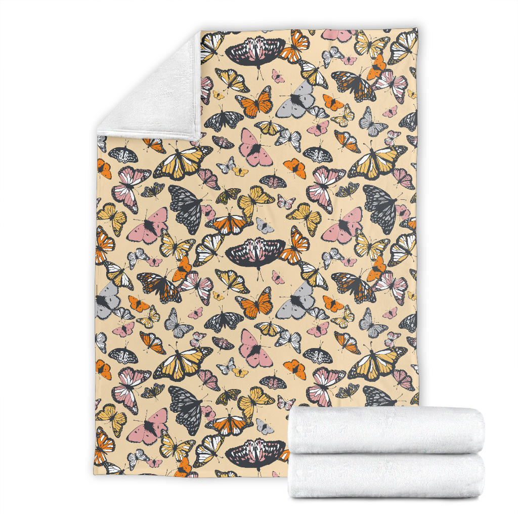 Butterfly Pattern Print Design 04 Premium Blanket