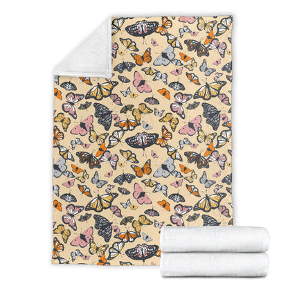 Butterfly Pattern Print Design 04 Premium Blanket