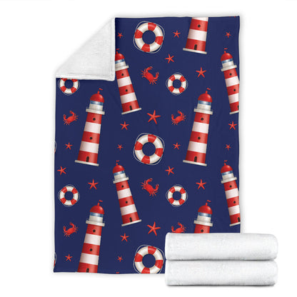 Nautical Pattern Print Design A03 Premium Blanket