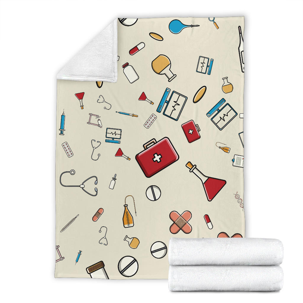 Nurse Pattern Print Design A04 Premium Blanket