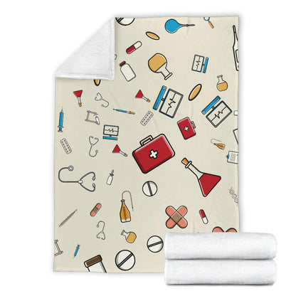 Nurse Pattern Print Design A04 Premium Blanket